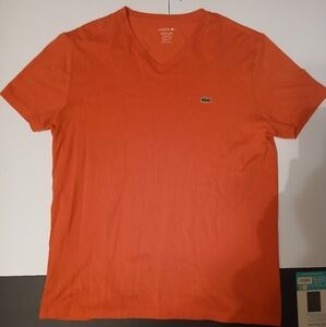 Lacoste Men's Orange T-Shirt FR 5 US L